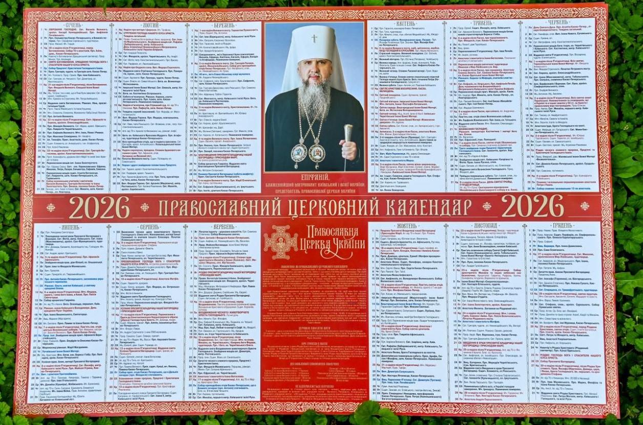 Календар 2026 церковний: головні свята та дати для вірян