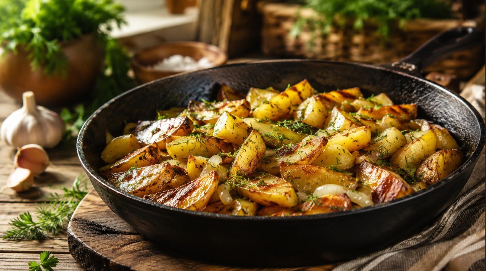 Картопля по-селянськи на сковороді: рецепт