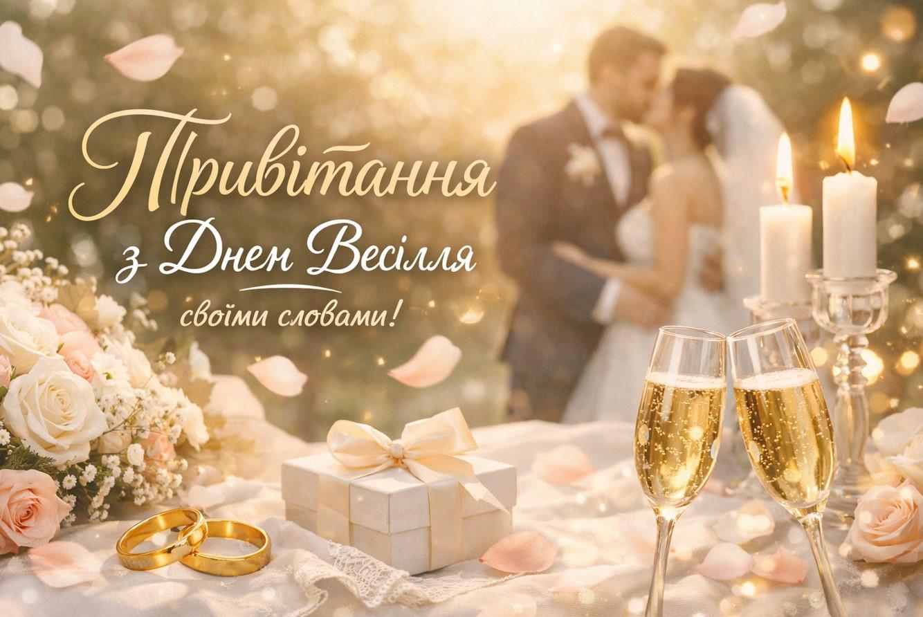 Привітання з днем весілля своїми словами: найкращі тексти