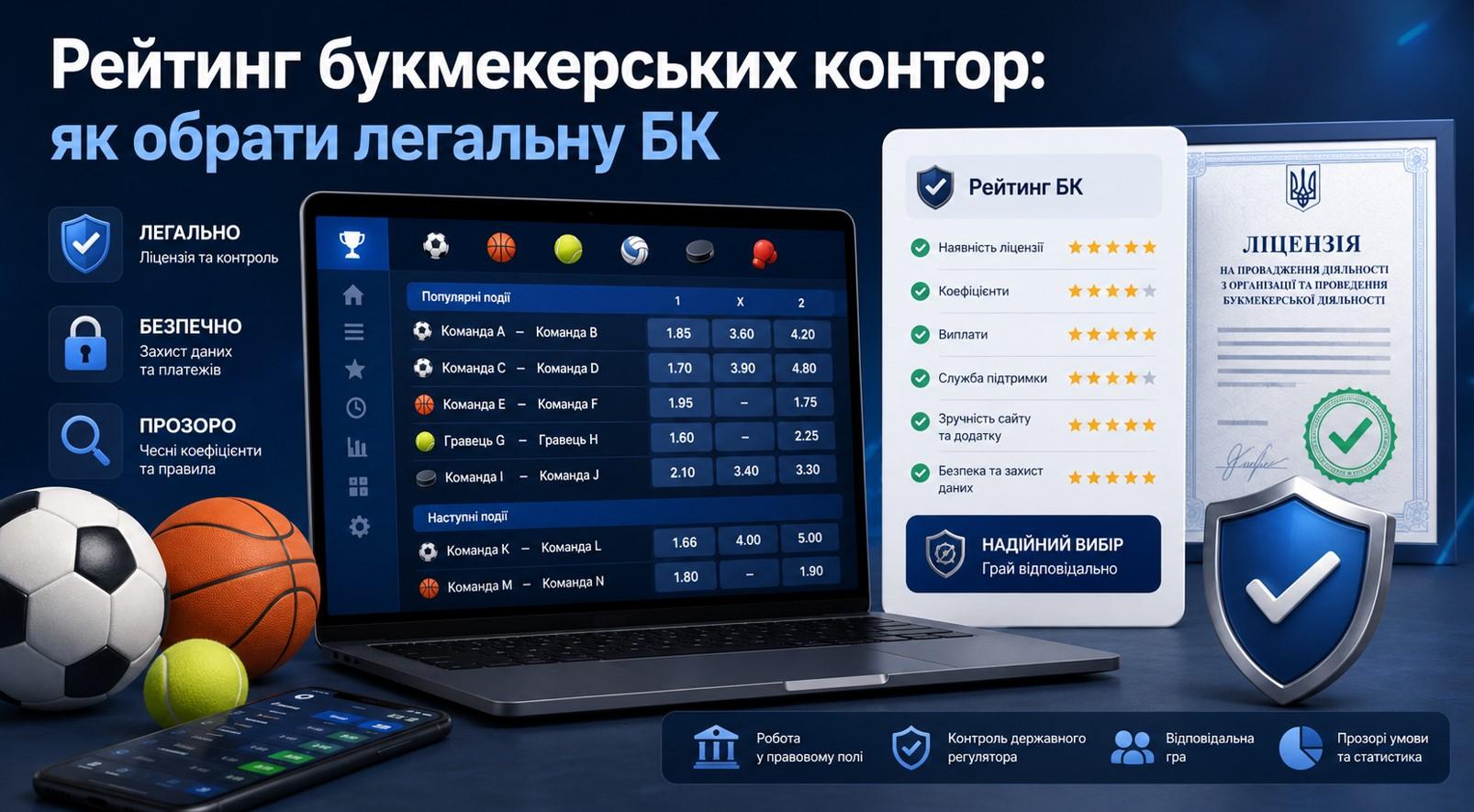 Рейтинг букмекерських контор: як обрати легальну БК
