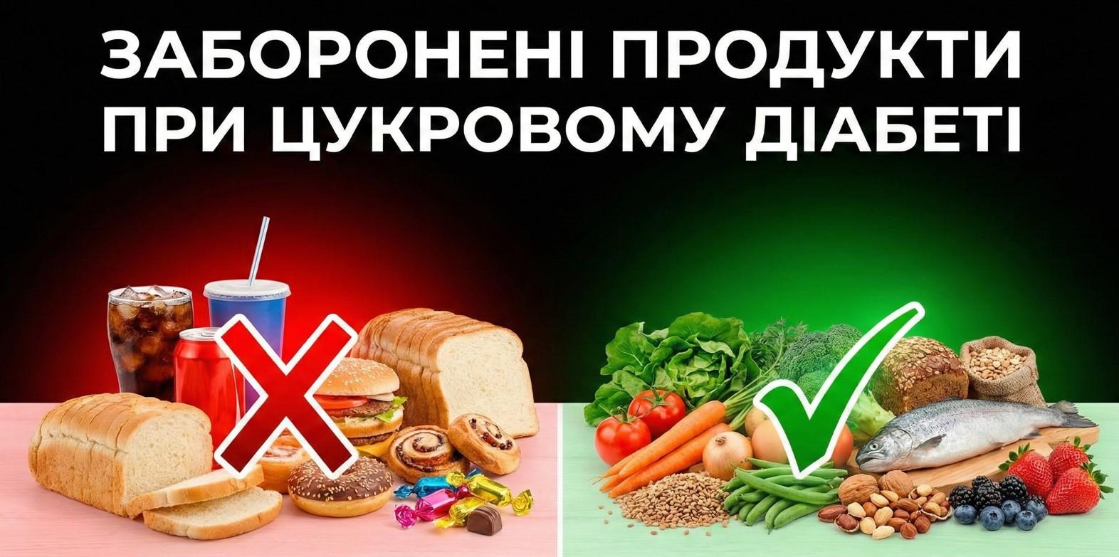 Заборонені продукти при цукровому діабеті: повний стоп-лист